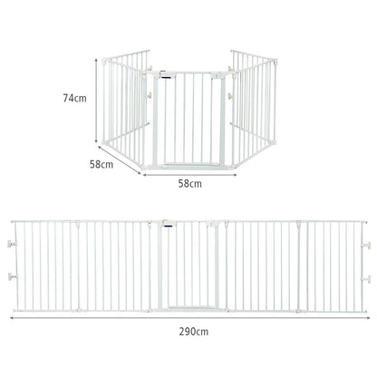 5-Panel Baby Safety Playpen & Fireplace Barrier