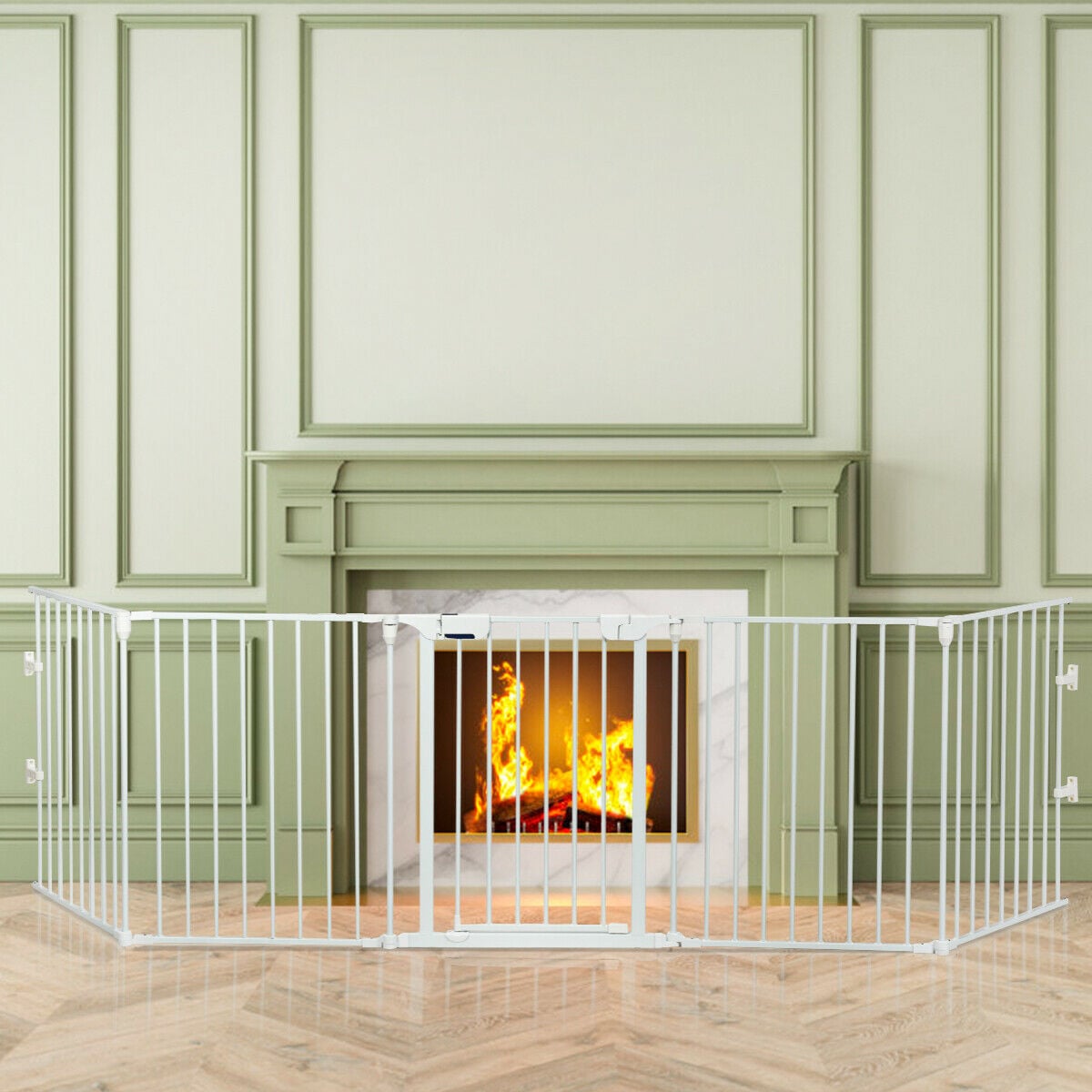 5-Panel Baby Safety Playpen & Fireplace Barrier