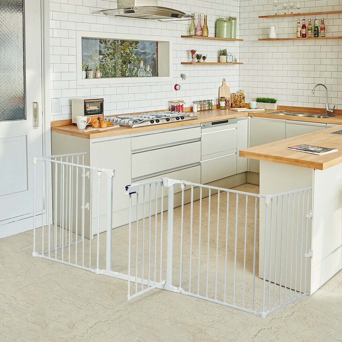 5-Panel Baby Safety Playpen & Fireplace Barrier