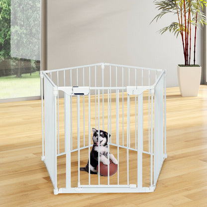 5-Panel Baby Safety Playpen & Fireplace Barrier