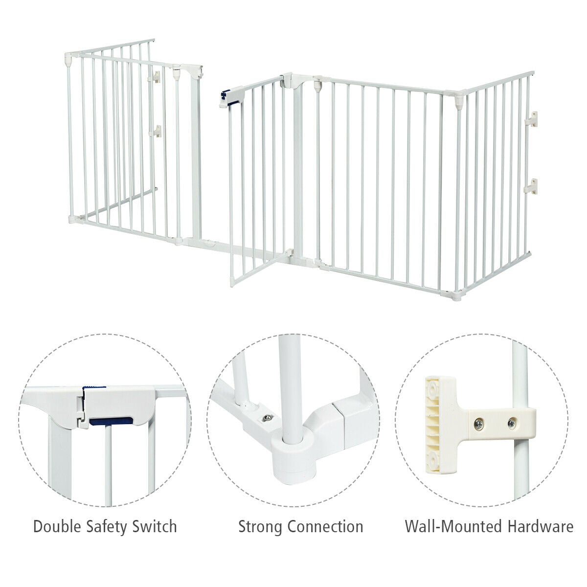 5-Panel Baby Safety Playpen & Fireplace Barrier