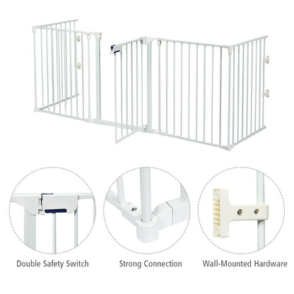 5-Panel Baby Safety Playpen & Fireplace Barrier