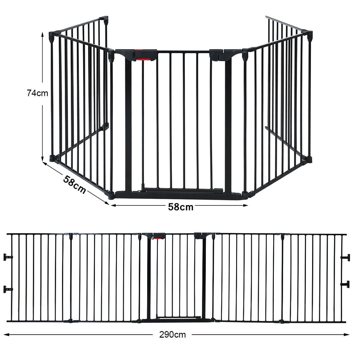 5-Panel Baby Safety Playpen & Fireplace Barrier