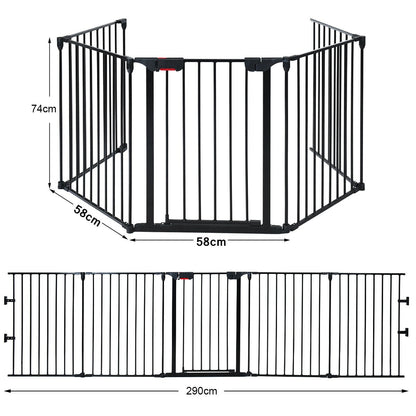 5-Panel Baby Safety Playpen & Fireplace Barrier