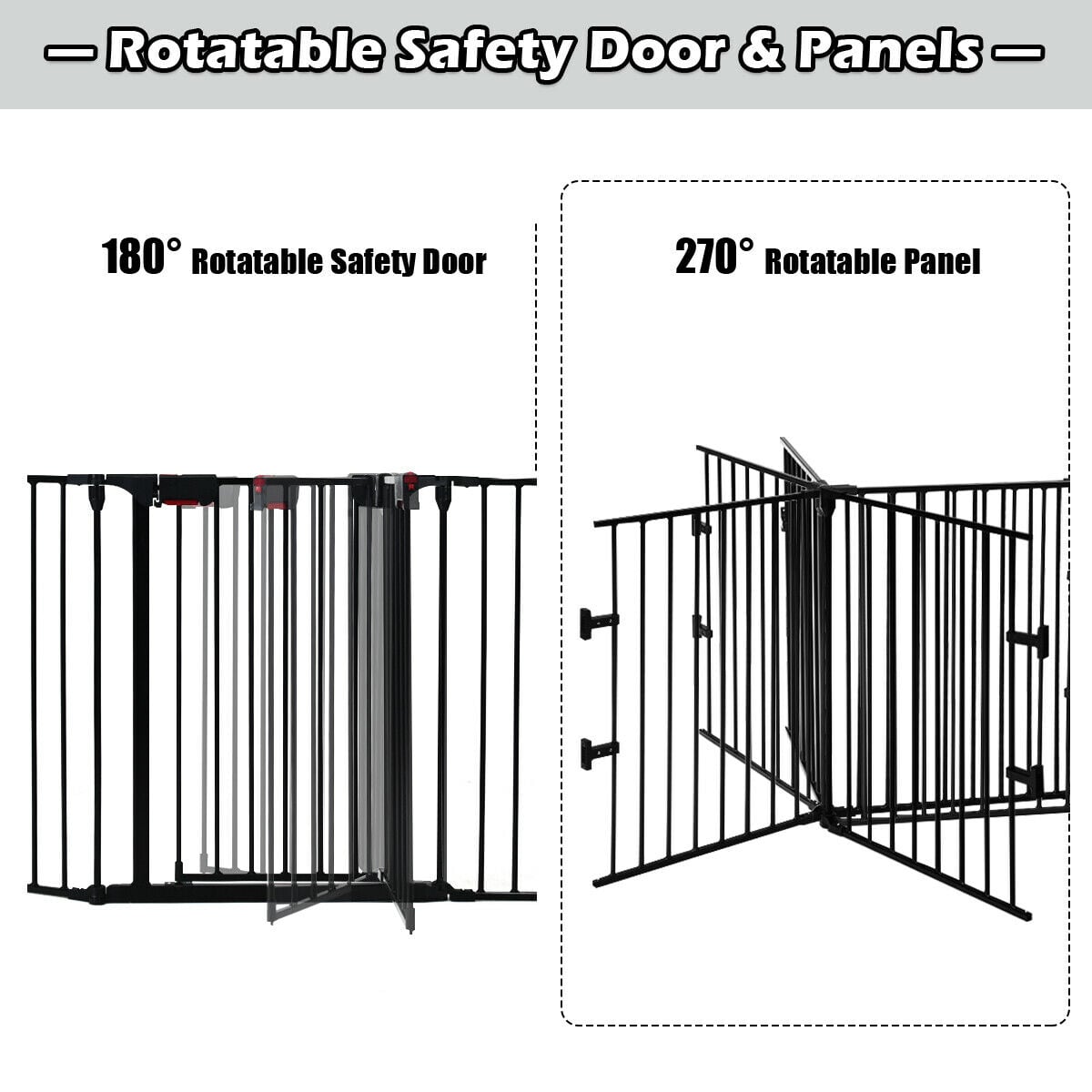 5-Panel Baby Safety Playpen & Fireplace Barrier