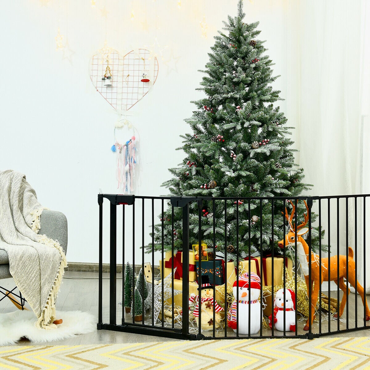 5-Panel Baby Safety Playpen & Fireplace Barrier