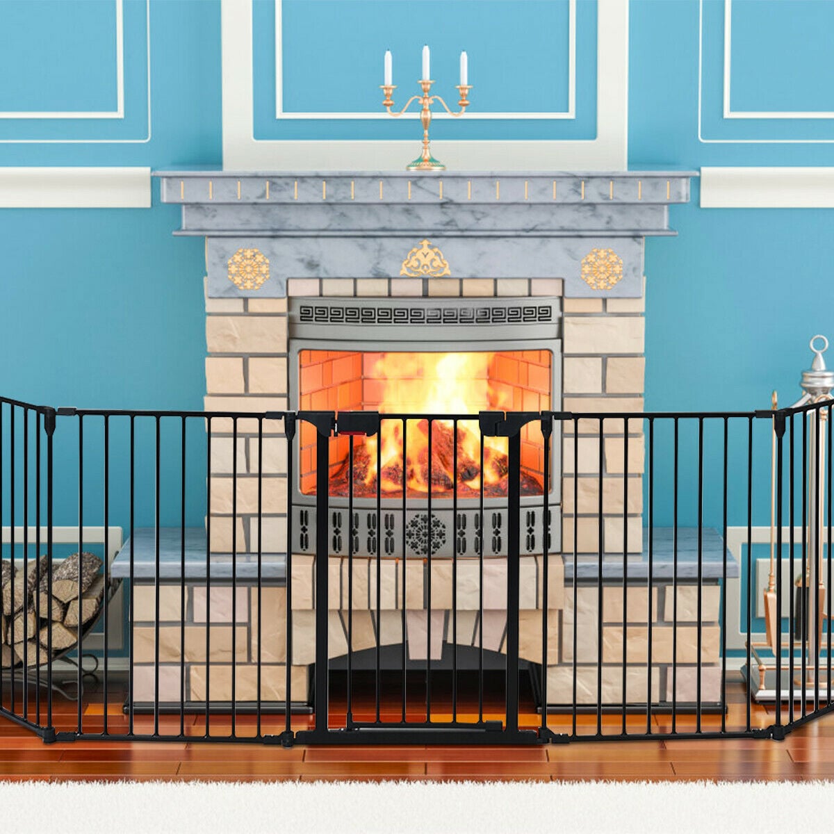 5-Panel Baby Safety Playpen & Fireplace Barrier