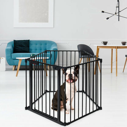 5-Panel Baby Safety Playpen & Fireplace Barrier
