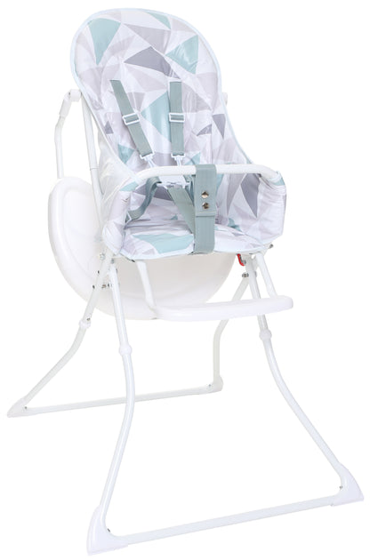 highchair, front three-quarter view with tray