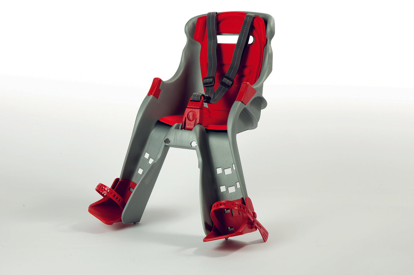 front-mounted child bike seat, front view
