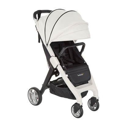 Larktale Chit Chat+ compact stroller, Cottesloe Cream, front three-quarter view