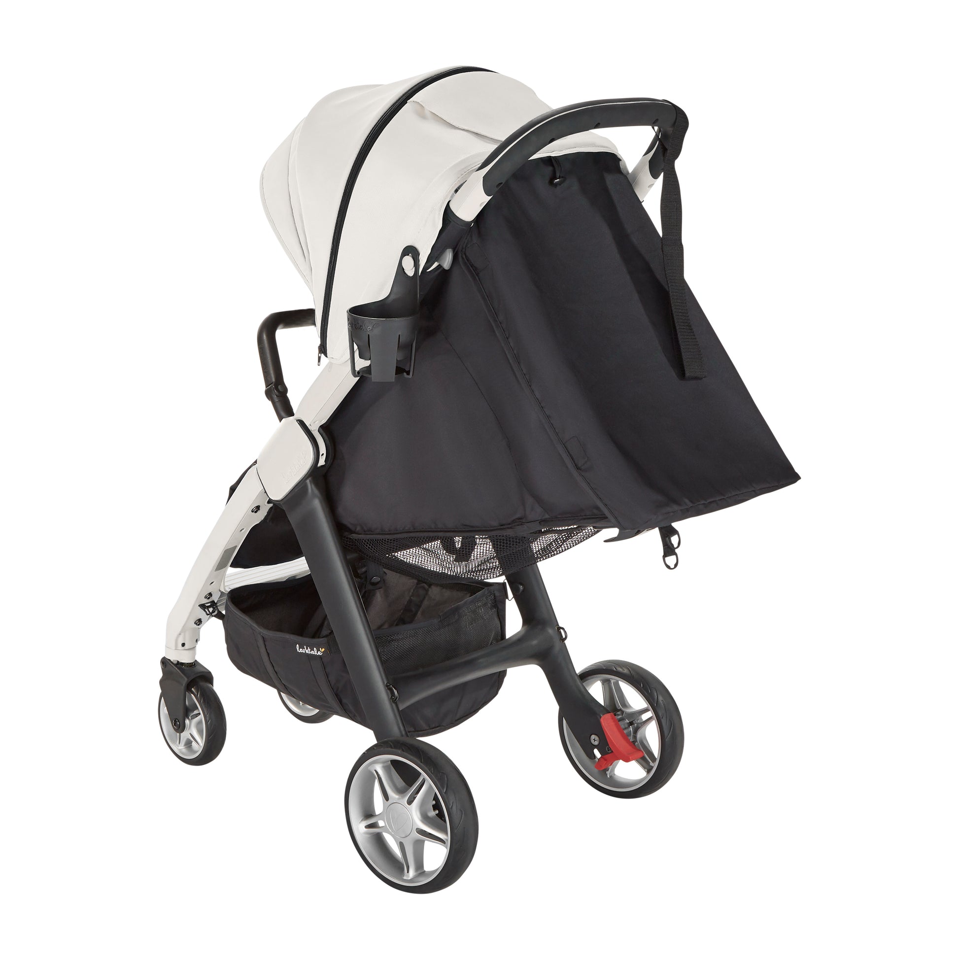 rear view showing backrest and wheels