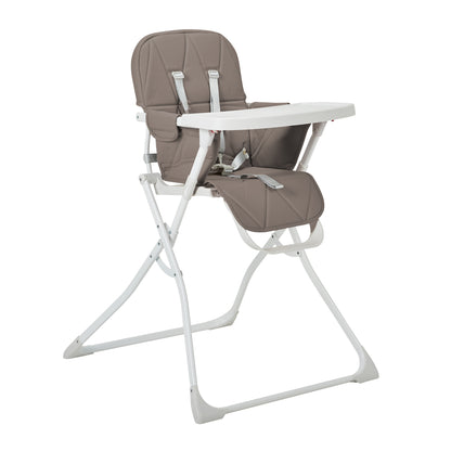 Hideaway Highchair with Compact Fold and Quilted Seat - Charcoal