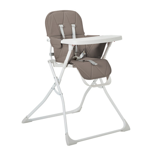 Hideaway Highchair with Compact Fold and Quilted Seat - Charcoal