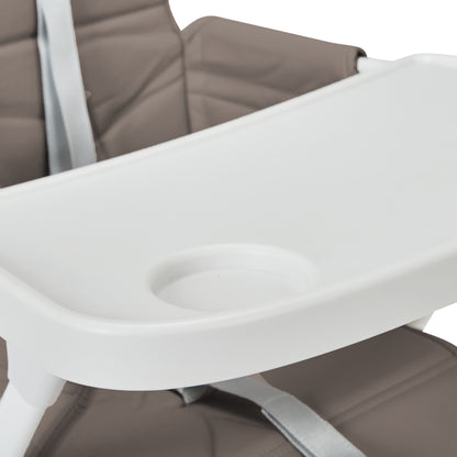 Hideaway Highchair with Compact Fold and Quilted Seat - Charcoal