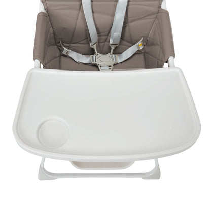 Hideaway Highchair with Compact Fold and Quilted Seat - Charcoal