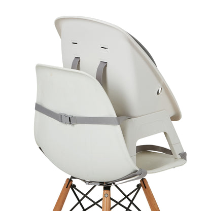Lars highchair, rear view showing backrest and base