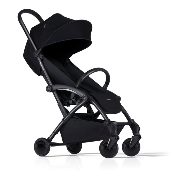 Bumprider Connect2 stroller, black, side view with canopy