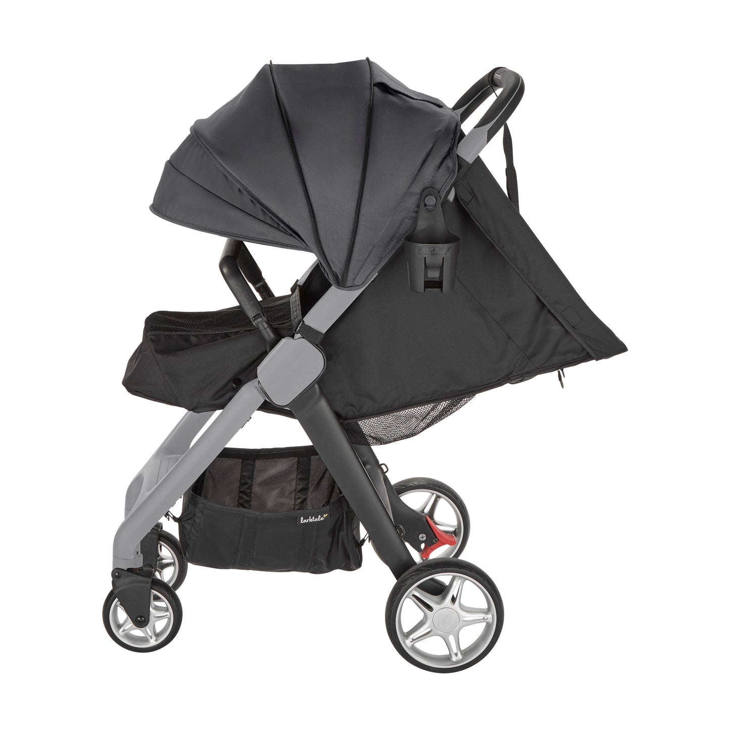 Mornington Grey pushchair, side view showing seat and canopy