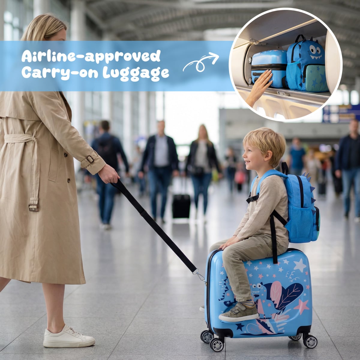 2-Piece Kids Luggage Set with Spinner Wheels