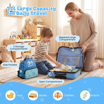 2-Piece Kids Luggage Set with Spinner Wheels