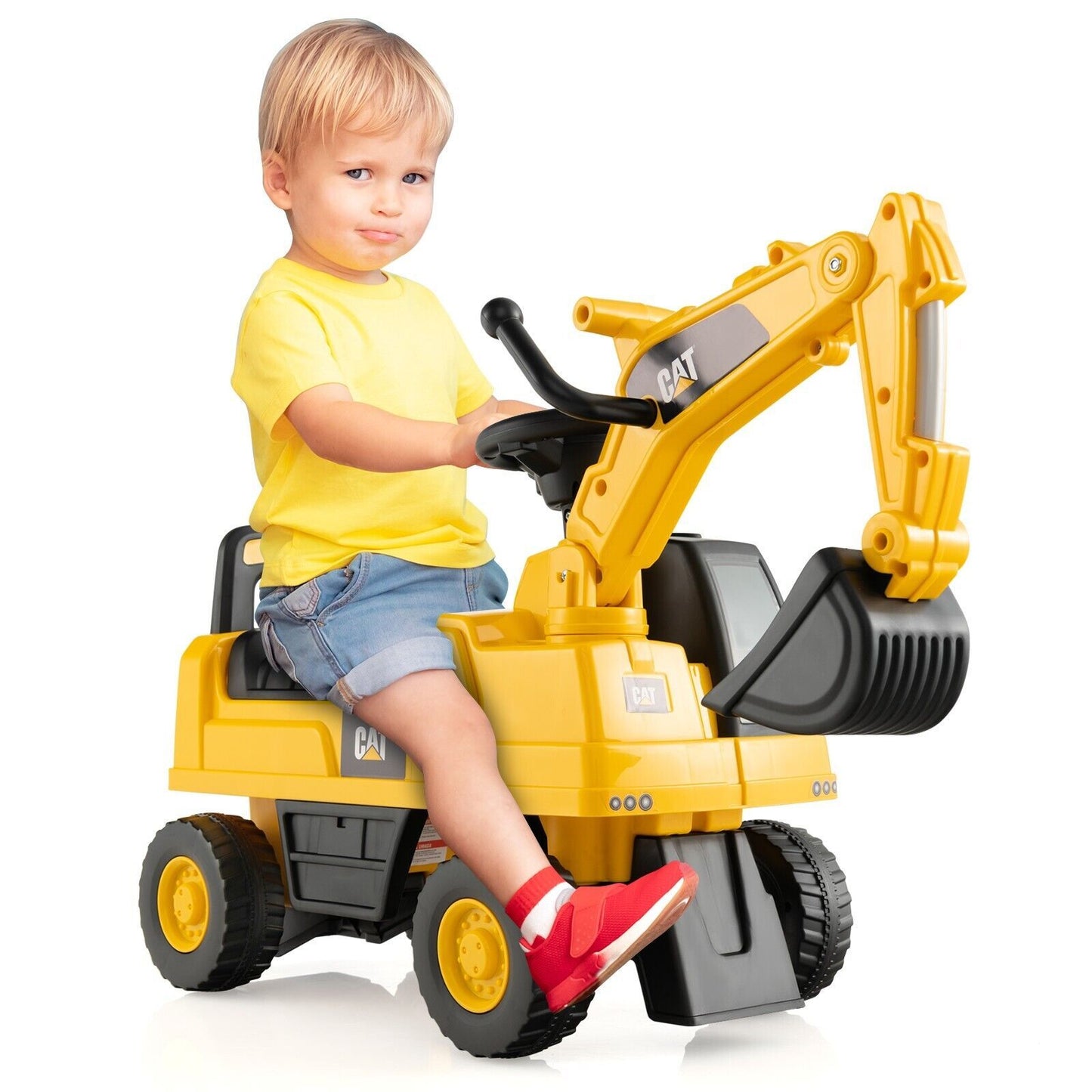 Kid'S Rid-On Digger with Rotatable Digging Bucket