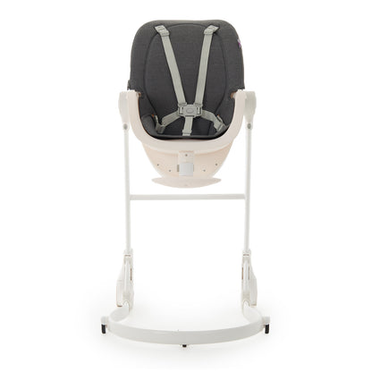 support seat on stand, front view with harness