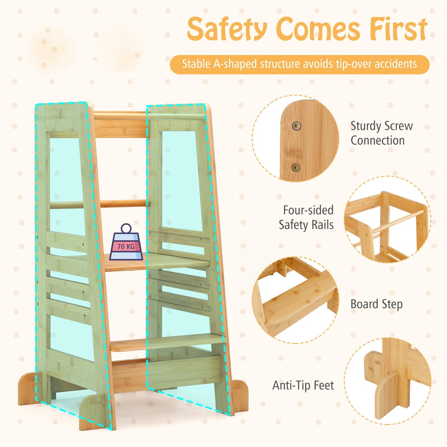 Montessori Toddler Kitchen Step Stool & Learning Tower