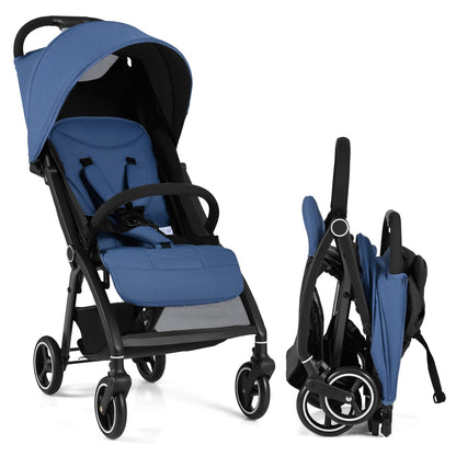 Lightweight Foldable Baby Stroller with Adjustable Backrest and Canopy