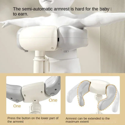 Adjustable Baby Standing Bath Support with Wash Basin Rack 