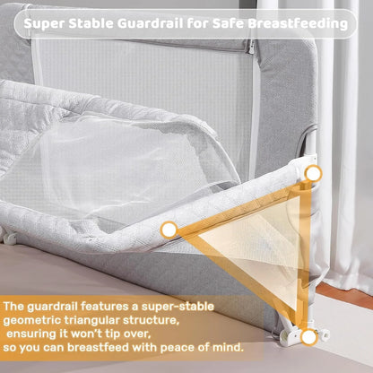 3-in-1 Folding Baby Crib – Portable Co-Sleeping Sleeper
