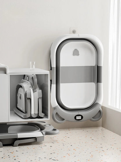 Foldable Baby Bath Tub (temperature sensor + drain design) 
