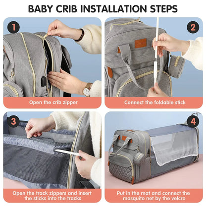 Portable Baby Changing Pad/ Backpack (with built-in storage pockets)