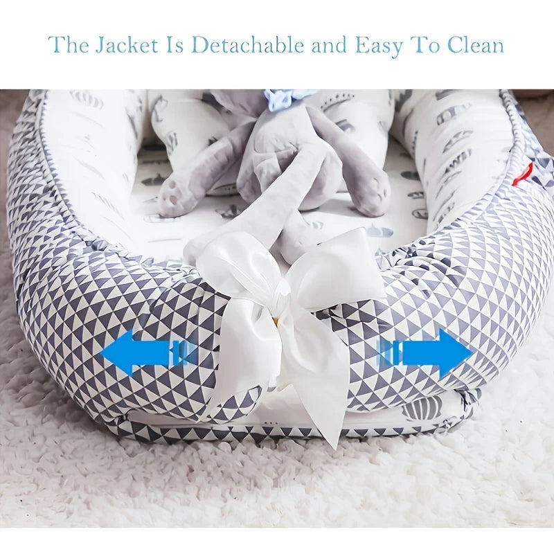 Portable Baby Lounger Nest (cotton, anti-reflux design)