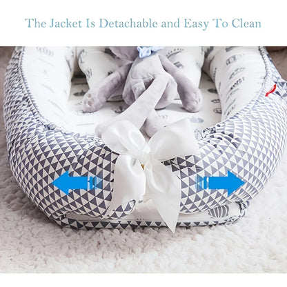 Portable Baby Lounger Nest (cotton, anti-reflux design)