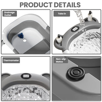 Foldable Baby Bath Tub (temperature sensor + drain design) 