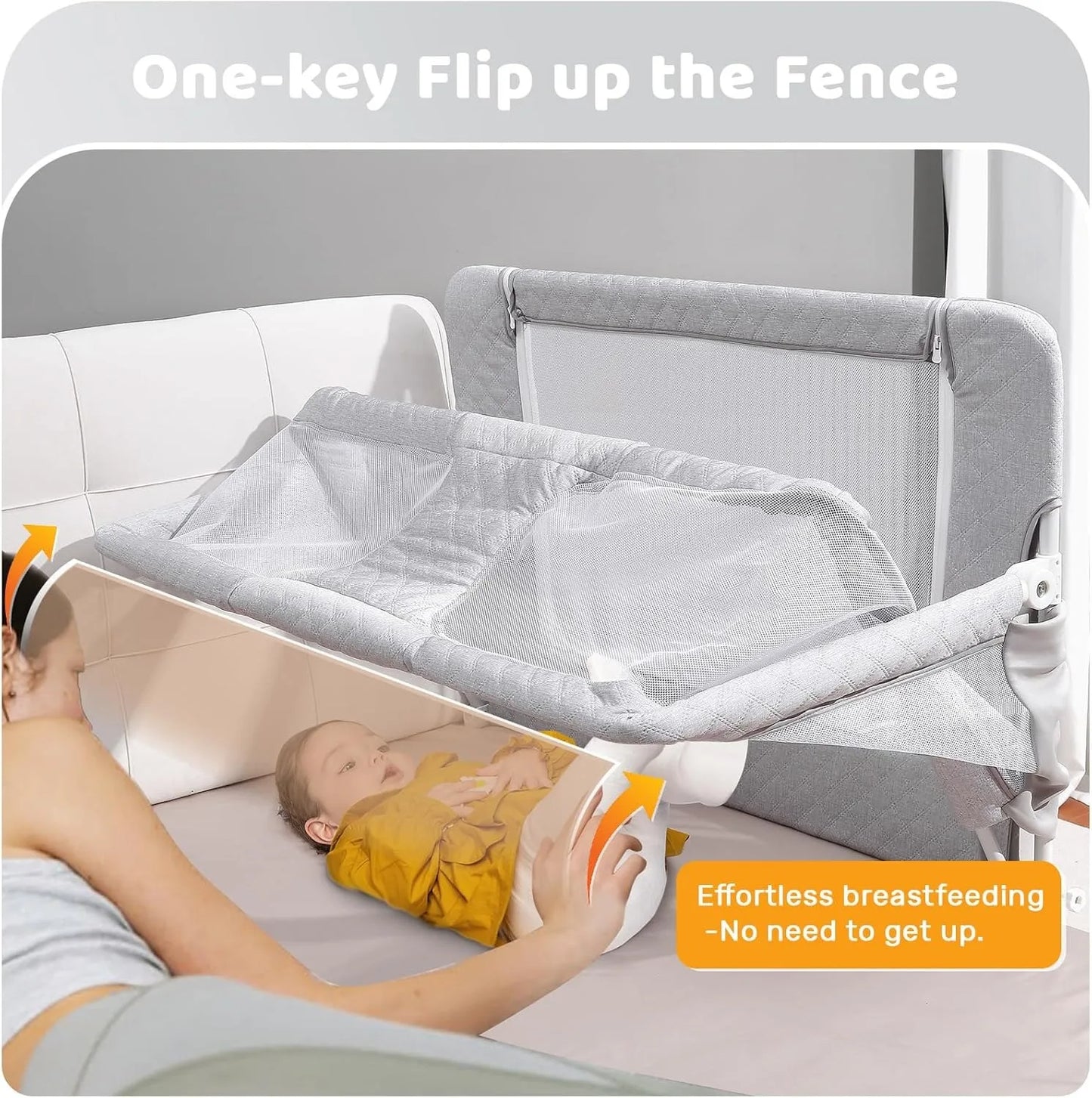 3-in-1 Folding Baby Crib – Portable Co-Sleeping Sleeper