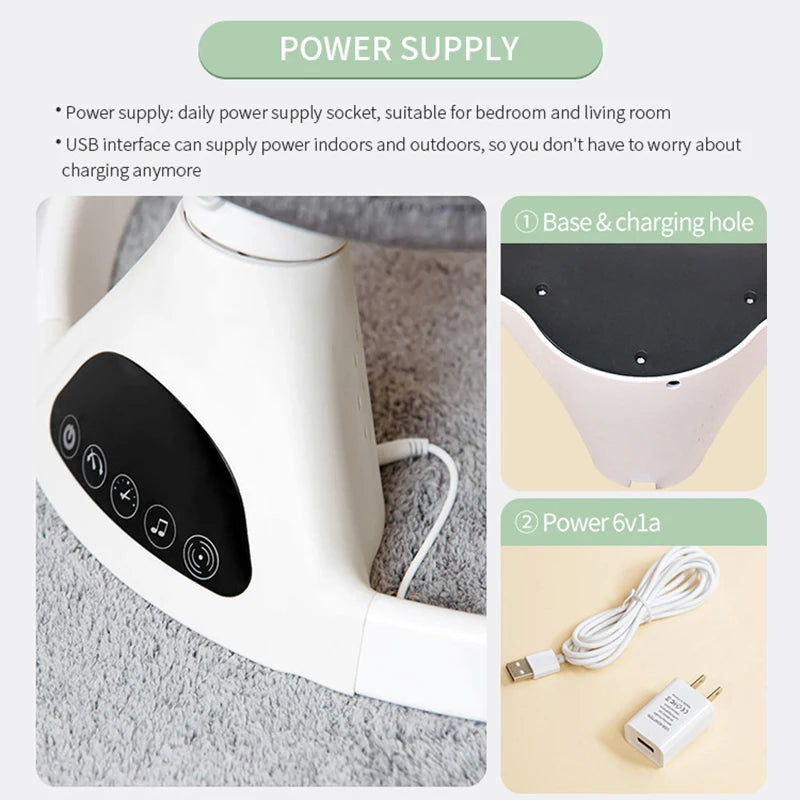 Electric Baby Swing Chair with Music + Remote Control