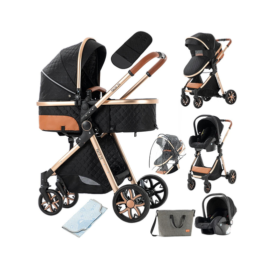 3-in-1 Foldable Luxury Baby Stroller (with car seat & bassinet) 