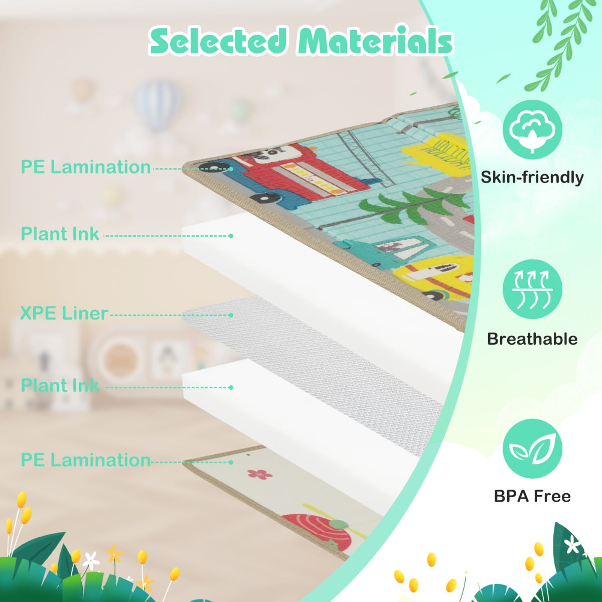 Foldable Baby Play Mat - 178 x 148 cm