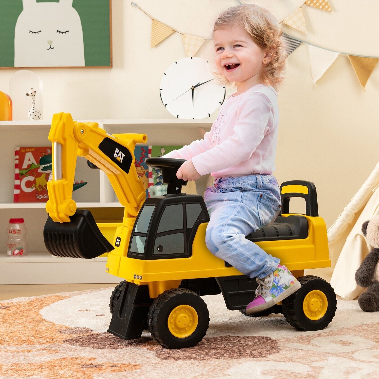 Kid'S Rid-On Digger with Rotatable Digging Bucket