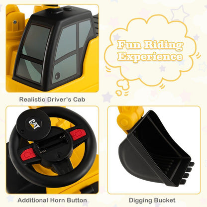 Kid'S Rid-On Digger with Rotatable Digging Bucket