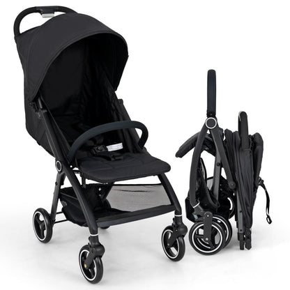 Lightweight Foldable Baby Stroller with Adjustable Backrest and Canopy