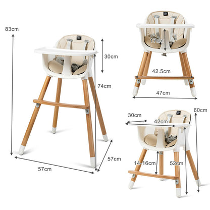 Dual Wooden Convertible Baby & Toddler High Chair